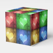 Kleurrijke Valentijnsdag Rustic Hearts Bedankdoosjes (Voorkant Zijde)
