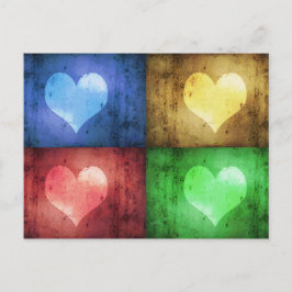 Kleurrijke Valentijnsdag Rustic Hearts Briefkaart