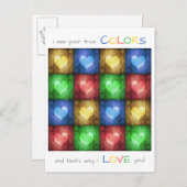 Kleurrijke Valentijnsdag Rustic Hearts Briefkaart (Voorkant / Achterkant)