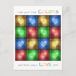 Kleurrijke Valentijnsdag Rustic Hearts Briefkaart