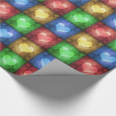 Kleurrijke Valentijnsdag Rustic Hearts Cadeaupapier (Hoek)