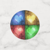 Kleurrijke Valentijnsdag Rustic Hearts Confetti (Kleine voorkant)