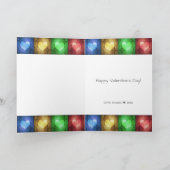 Kleurrijke Valentijnsdag Rustic Hearts Feestdagen Kaart (Binnen)