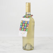 Kleurrijke Valentijnsdag Rustic Hearts Flessenhanger (Schuin)