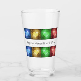 Kleurrijke Valentijnsdag Rustic Hearts Glas