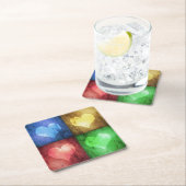 Kleurrijke Valentijnsdag Rustic Hearts Kartonnen Onderzetters (Insitu)