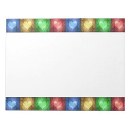Kleurrijke Valentijnsdag Rustic Hearts Notitieblok