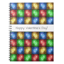 Kleurrijke Valentijnsdag Rustic Hearts Notitieboek