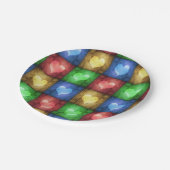 Kleurrijke Valentijnsdag Rustic Hearts Papieren Bordje (Gekanteld)