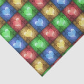 Kleurrijke Valentijnsdag Rustic Hearts Tissuepapier (Detail)