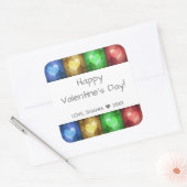 Kleurrijke Valentijnsdag Rustic Hearts Vierkante Sticker (Envelop)