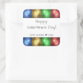 Kleurrijke Valentijnsdag Rustic Hearts Vierkante Sticker (Tas)