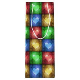 Kleurrijke Valentijnsdag Rustic Hearts Wijn Cadeautas