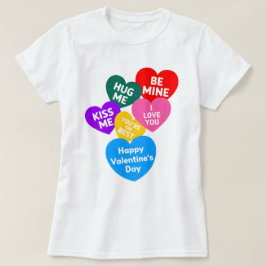 Kleurrijke Valentijnsdag schattige liefdesberichte T-shirt