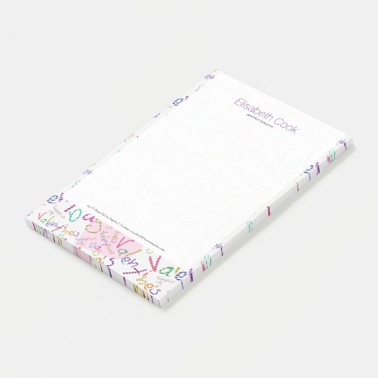 Kleurrijke Valentijnse Horen en Tekstpatroon Post-it® Notes (Schuin)