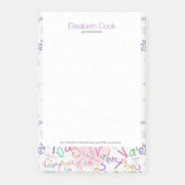 Kleurrijke Valentijnse Horen en Tekstpatroon Post-it® Notes (Voorkant)