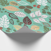Kleurrijke valkleuren verbladeren patroon cadeaupapier (Hoek)