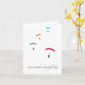 Kleurrijke Valschermen Kaart (Gele Bloem)