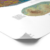 Kleurrijke valse kleurenkaart van Mars Poster (Hoek)