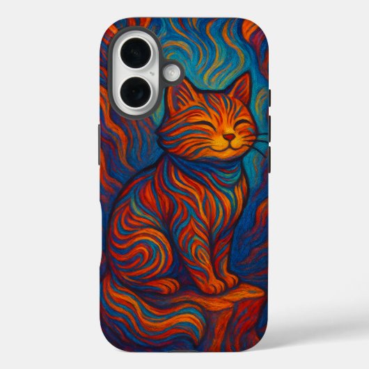Kleurrijke Van Gogh Kat Kunst Telefoonhoes Case-Mate iPhone Case (Achterkant)