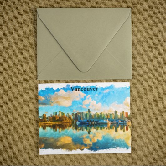 Kleurrijke Vancouver Canada Panorama Uitzicht Briefkaart