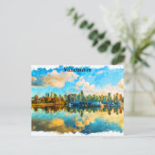 Kleurrijke Vancouver Canada Panorama Uitzicht Briefkaart (Staand voorkant)
