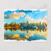 Kleurrijke Vancouver Canada Panorama Uitzicht Briefkaart (Voorkant)