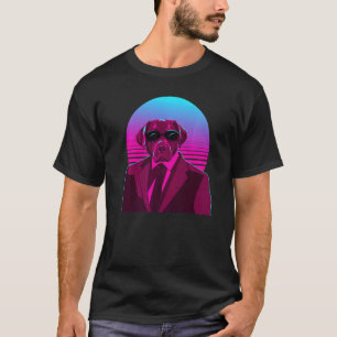 Kleurrijke Vaporwave Labradors Retriever Portret L T-shirt