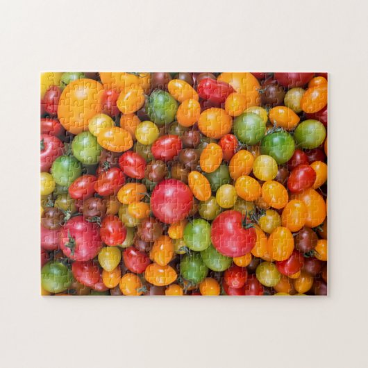 Kleurrijke variëteit tomatensoorten legpuzzel (Horizontaal)