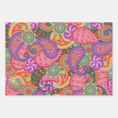 Kleurrijke variëteit van Boho Paisley  Retro Inpakpapier Vel (Voorkant 3)