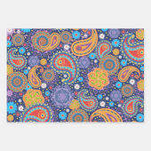 Kleurrijke variëteit van Boho Paisley  Retro Inpakpapier Vel (Voorkant)