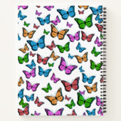 Kleurrijke variëteit van roze Paarse blauwe vlinde Notitieboek (Achterkant)