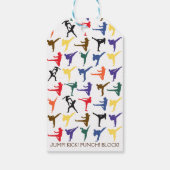 Kleurrijke vechtsporten karate Kinder Happy Birthd Cadeaulabel (Achterkant)