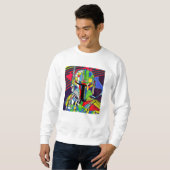 Kleurrijke Vector Robot Illustratie T-shirt (Voorkant volledig)