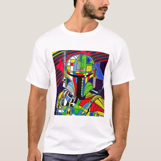Kleurrijke Vector Robot Illustratie T-shirt (Voorkant)