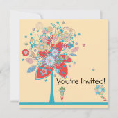 kleurrijke vectorbloemboom met kleurversie 2 kaart (Voorkant)
