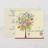 kleurrijke vectorbloemen kaart (Voorkant / Achterkant)