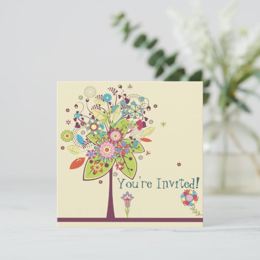 kleurrijke vectorbloemen kaart (Staand voorkant)