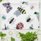 Kleurrijke vectorbuikjes en vlinders theedoek (Gevouwen)