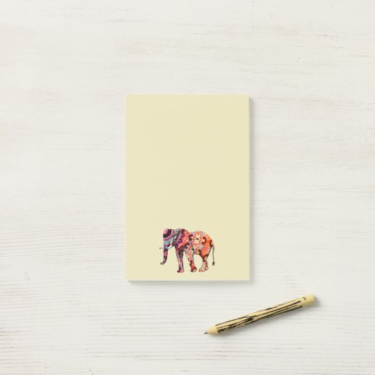 Kleurrijke veelkleurige olifant post-it® notes (Op bureau)