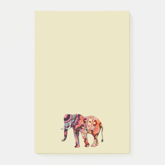 Kleurrijke veelkleurige olifant post-it® notes (Voorkant)
