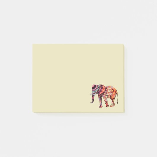 Kleurrijke veelkleurige olifant post-it® notes (Voorkant)