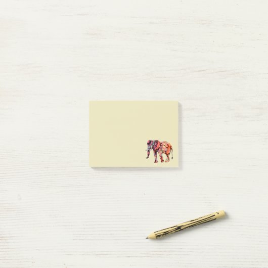Kleurrijke veelkleurige olifant post-it® notes (Op bureau)