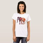 Kleurrijke veelkleurige olifant t-shirt (Voorkant volledig)