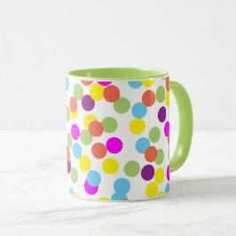 Kleurrijke veelkleurige polka dots patroon mok