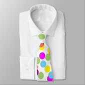 Kleurrijke veelkleurige Polka-Stippen op wit Stropdas (Gebonden)