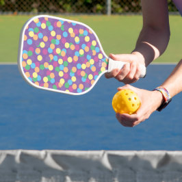 Kleurrijke Veelkleurige Polka-Stippen Patroon op P Pickleball Paddle