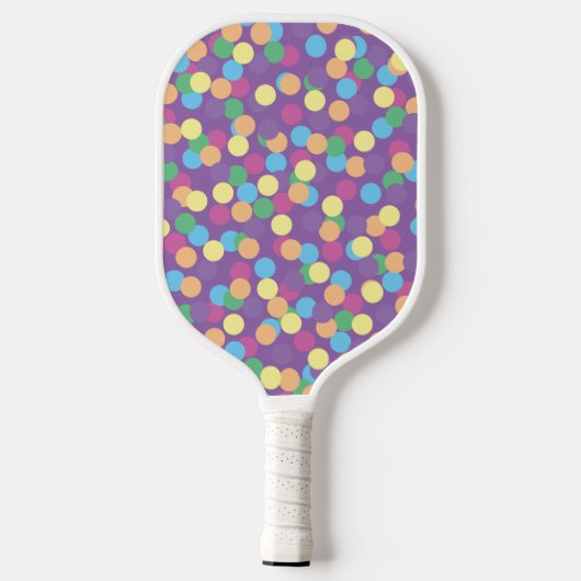 Kleurrijke Veelkleurige Polka-Stippen Patroon op P Pickleball Paddle (Achterkant)