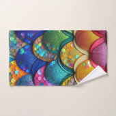 Kleurrijke veelkleurige regenboog zeemeermin staar bad handdoek (Handdoek)