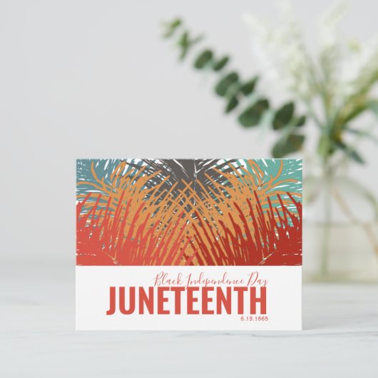 kleurrijke veer Black Independence Day JUNETEENTH Briefkaart (Staand voorkant)